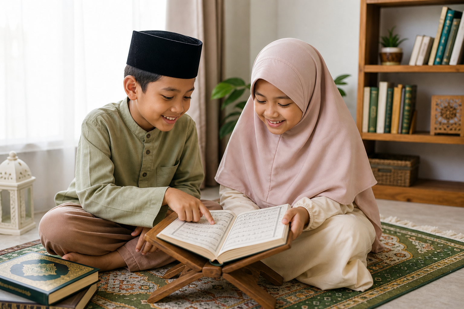 Anak-anak belajar mengaji bersama